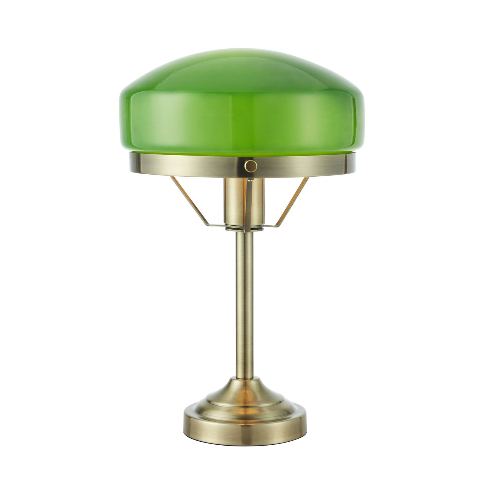 Aurelia bordlampe, messing/grøn, glas, højde 39 cm – Markslöjd