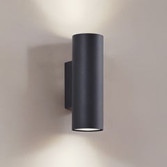 Aplique de pared Lindby Joffrey, 18 cm, negro, arriba/abajo, GU10