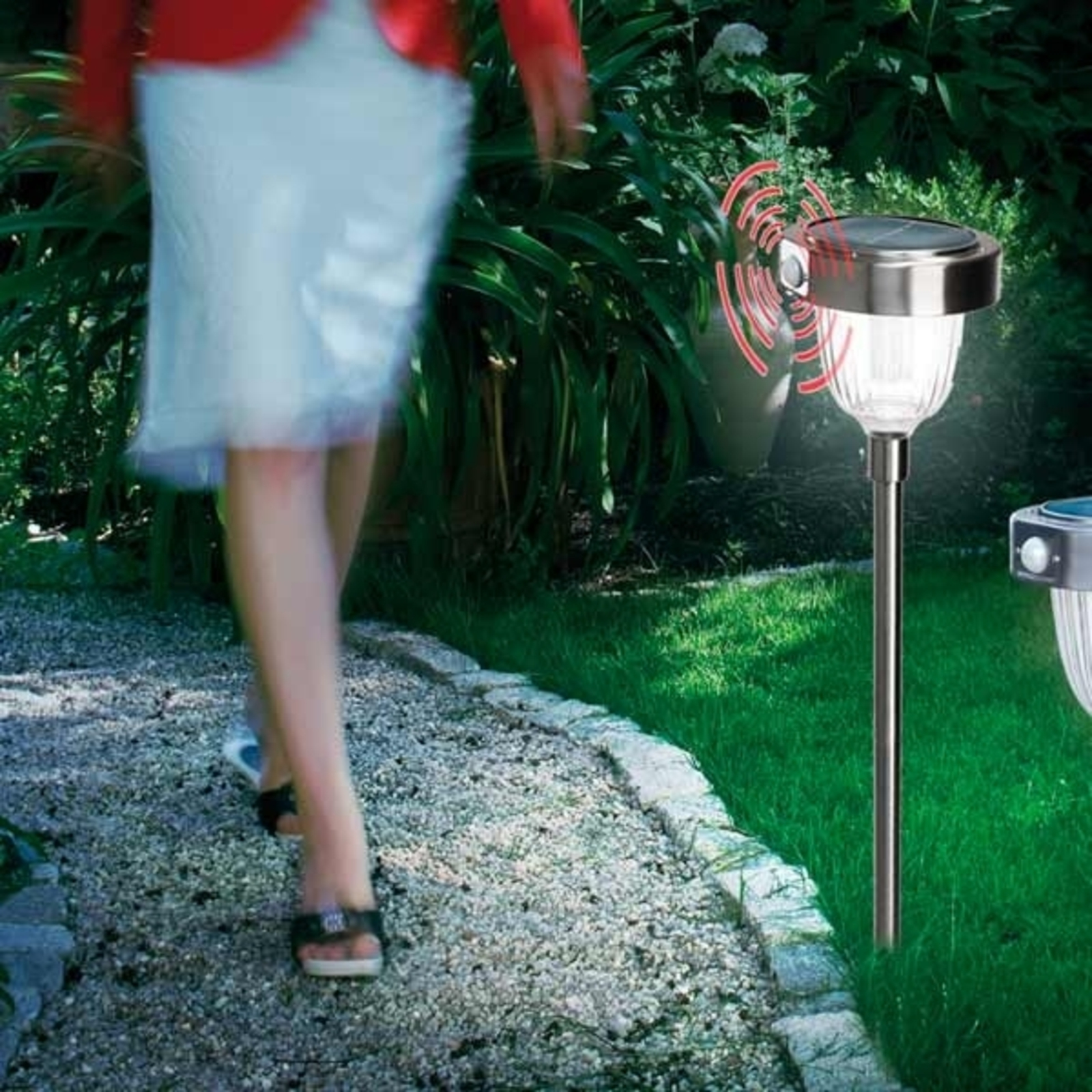 Asinara solar PIR light stainless steel