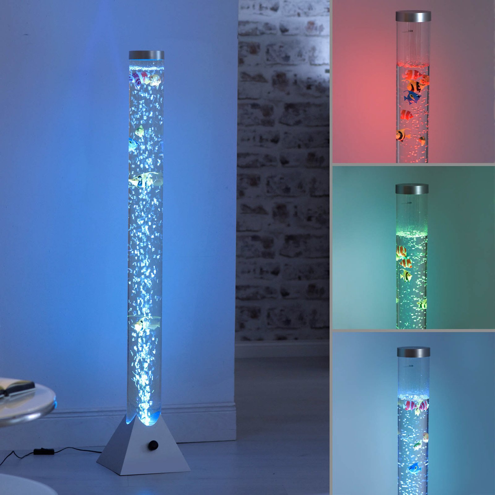 Dekorativ vannsøyle Ava med LEDs og fisk