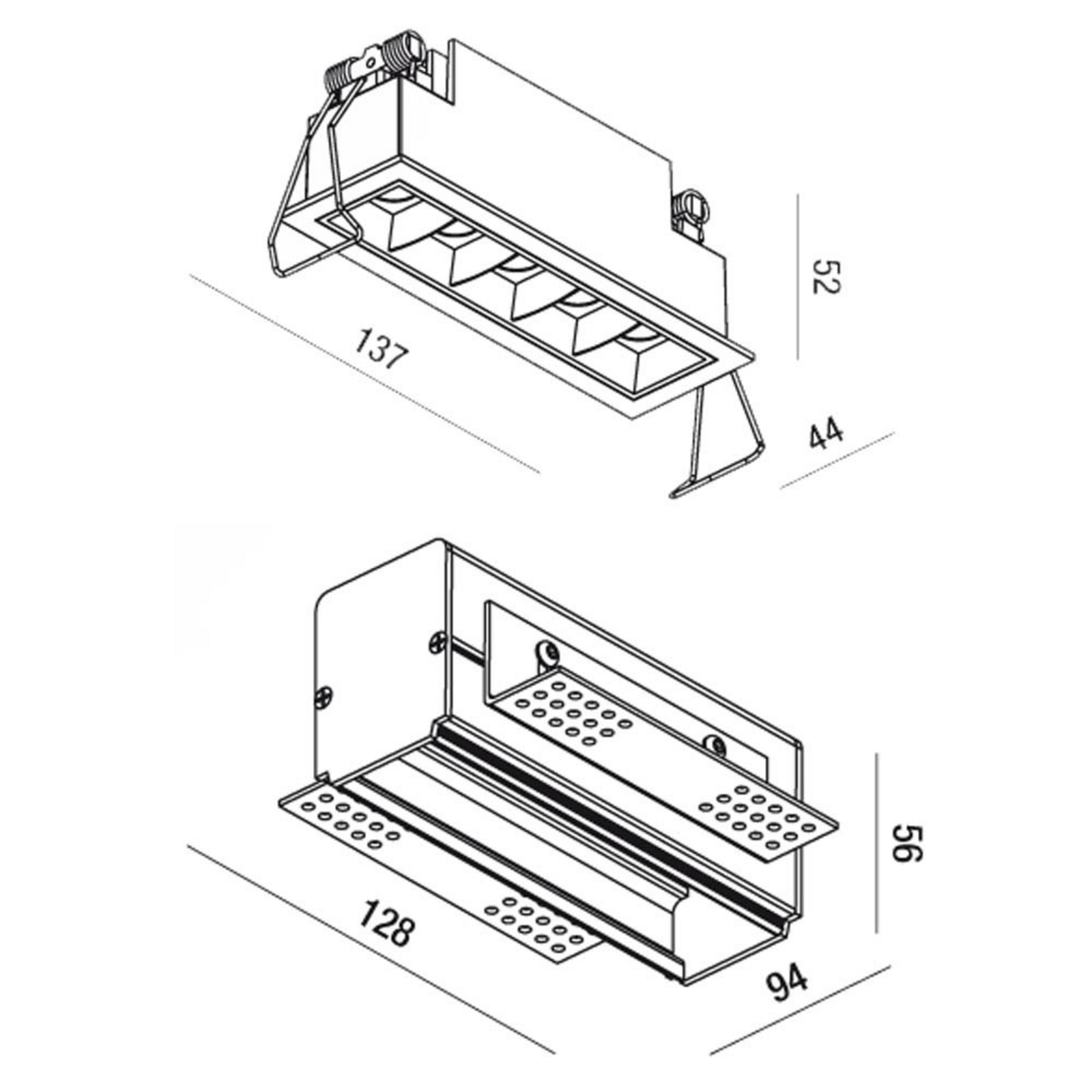 LED-Einbauleuchte Sound 5 30° mit Rahmen
