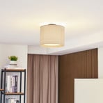 Lampa sufitowa Lindby Soula, Ø 26 cm, beżowa, tworzywo sztuczne, E27