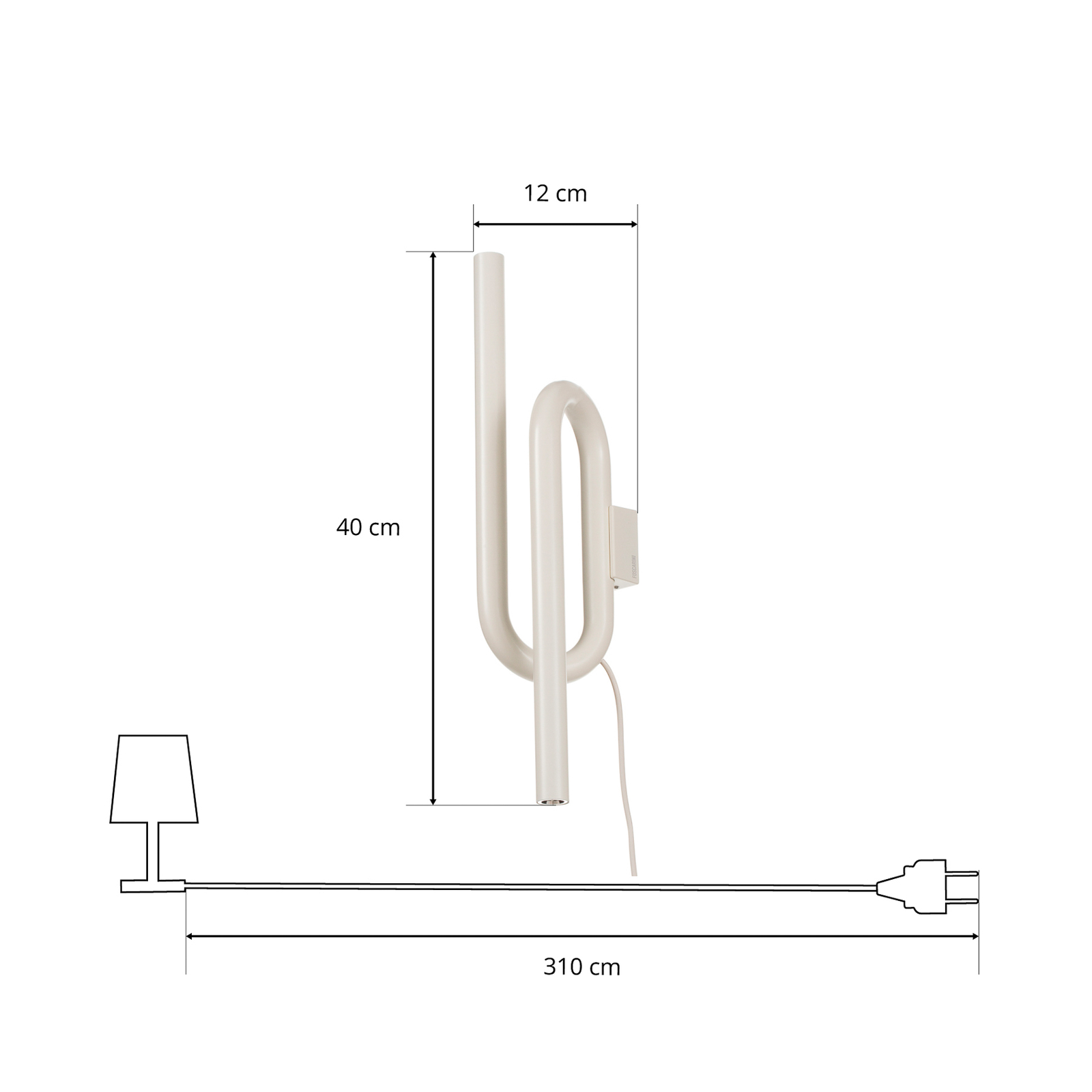 Foscarini Tobia LED nástěnné světlo s kabelem bílá