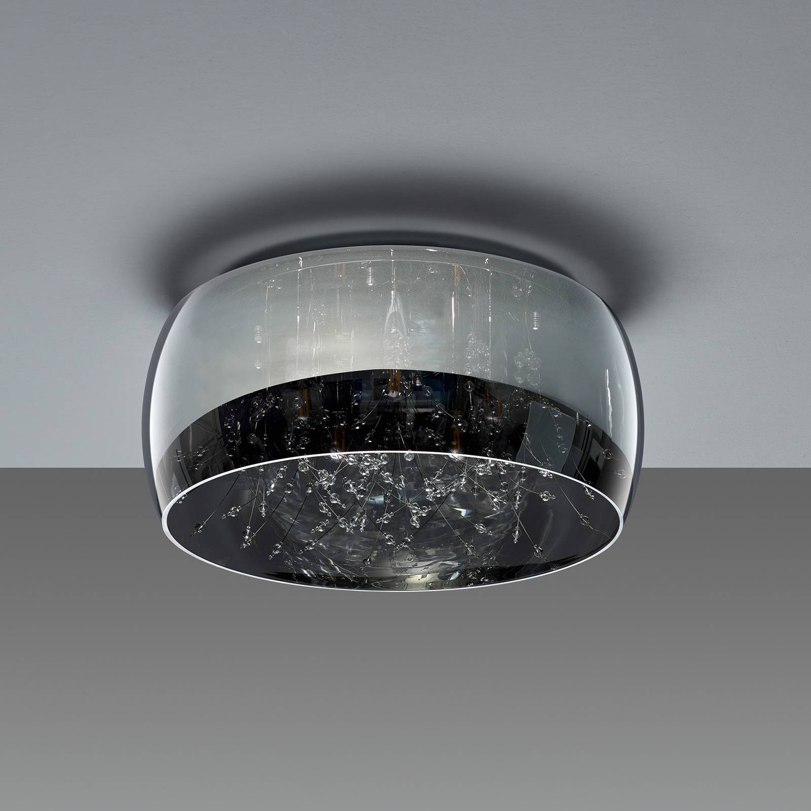 Trio lighting crystel mennyezeti lámpa üvegből, króm, ø 50 cm