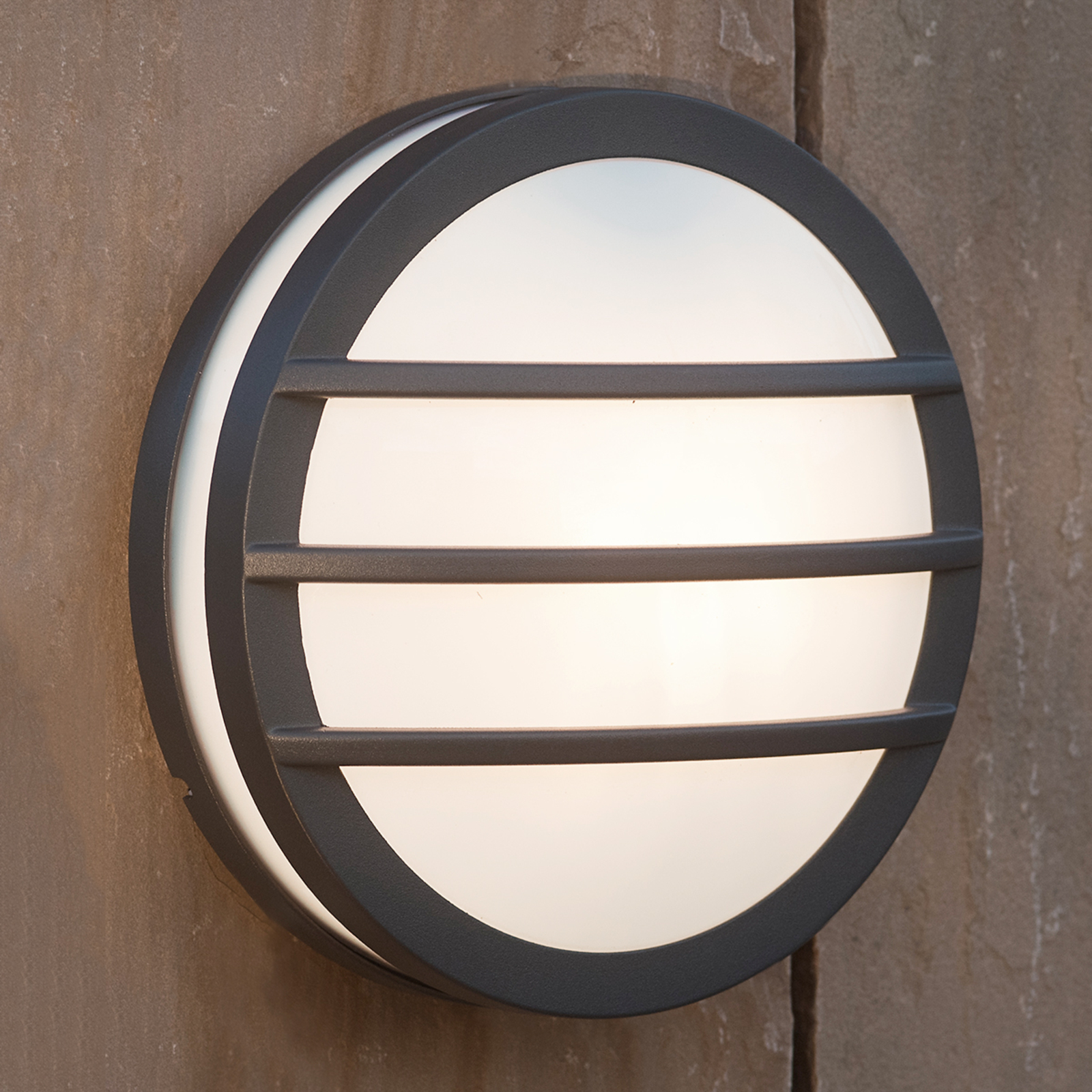 Eco-Light Round NANDIN exterior wall light, aluminium, polycarbonate, E27, 60 W, energy efficiency: A++
