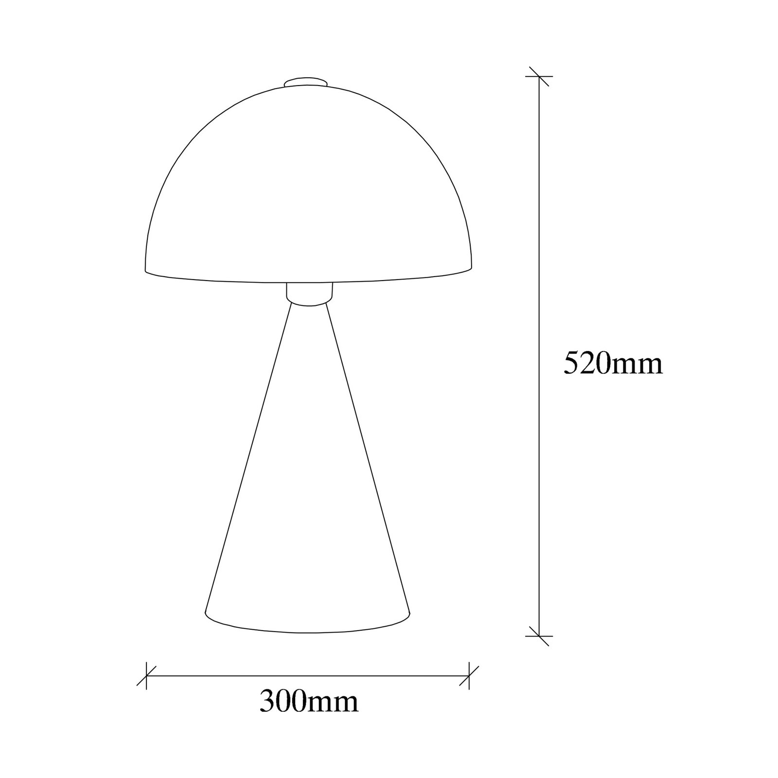 Tafellamp Dodo 5052, hoogte 52 cm, wit