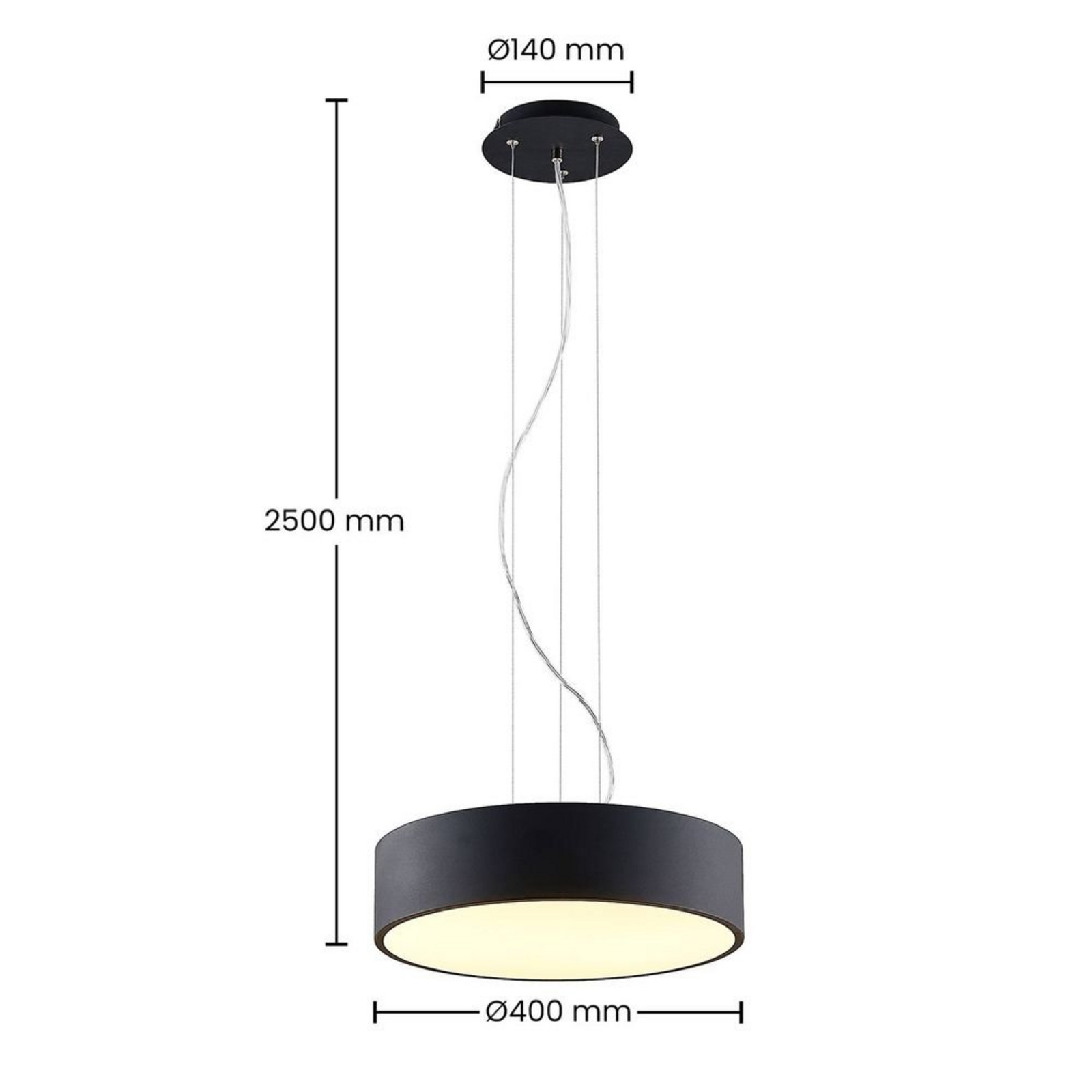 Noabelle LED Lustră Pendul Ø40 Black - Arcchio