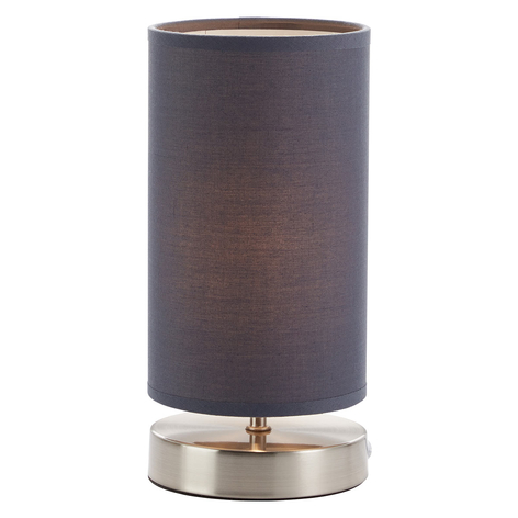Lampe à poser Clarie avec abat-jour tissu gris