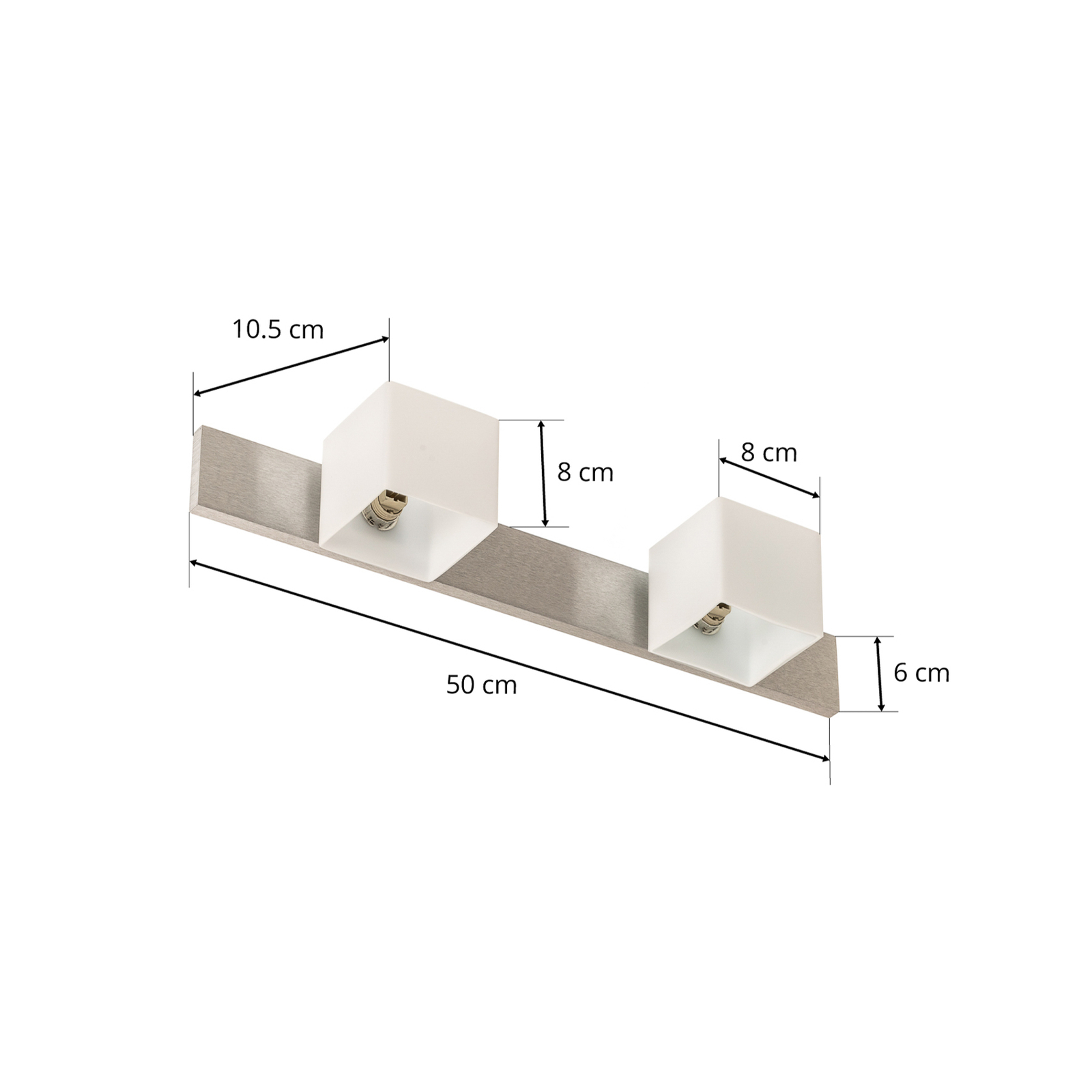 2-lichts wandlamp CUBE - antiverblindingscilinder