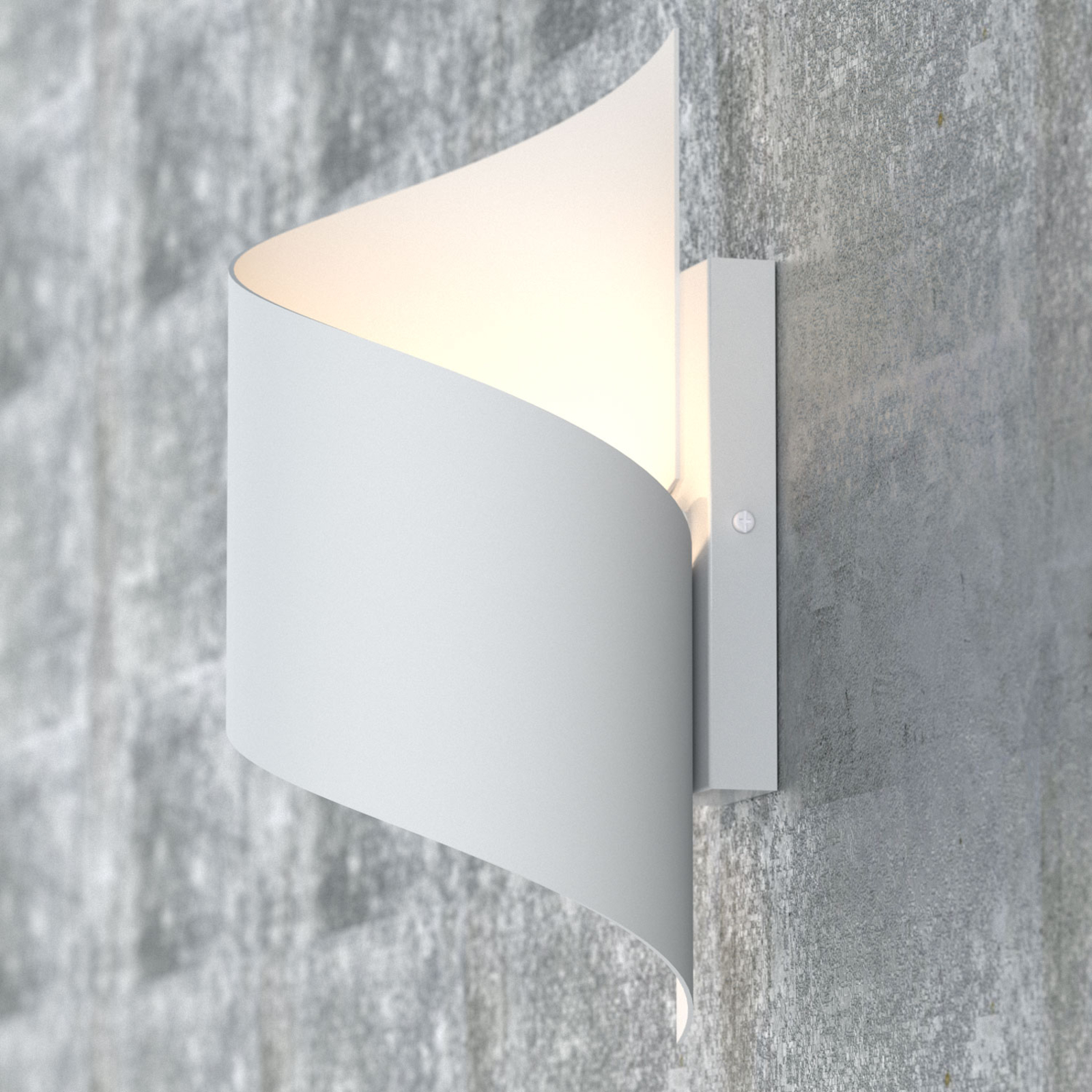 Spiner wall lamp, spiral shape, steel, white