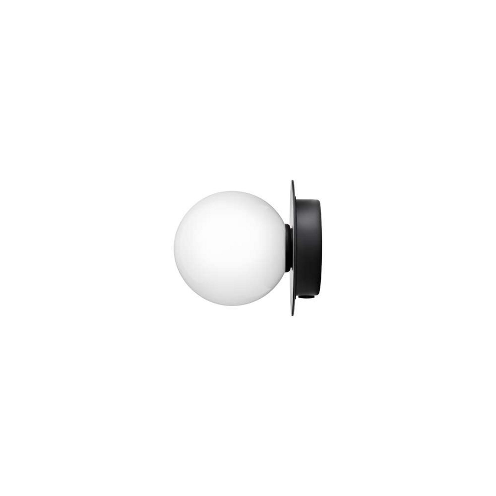 Nuura wandlamp Liila 1, Ø 14 cm, IP44 , zwart/opaal