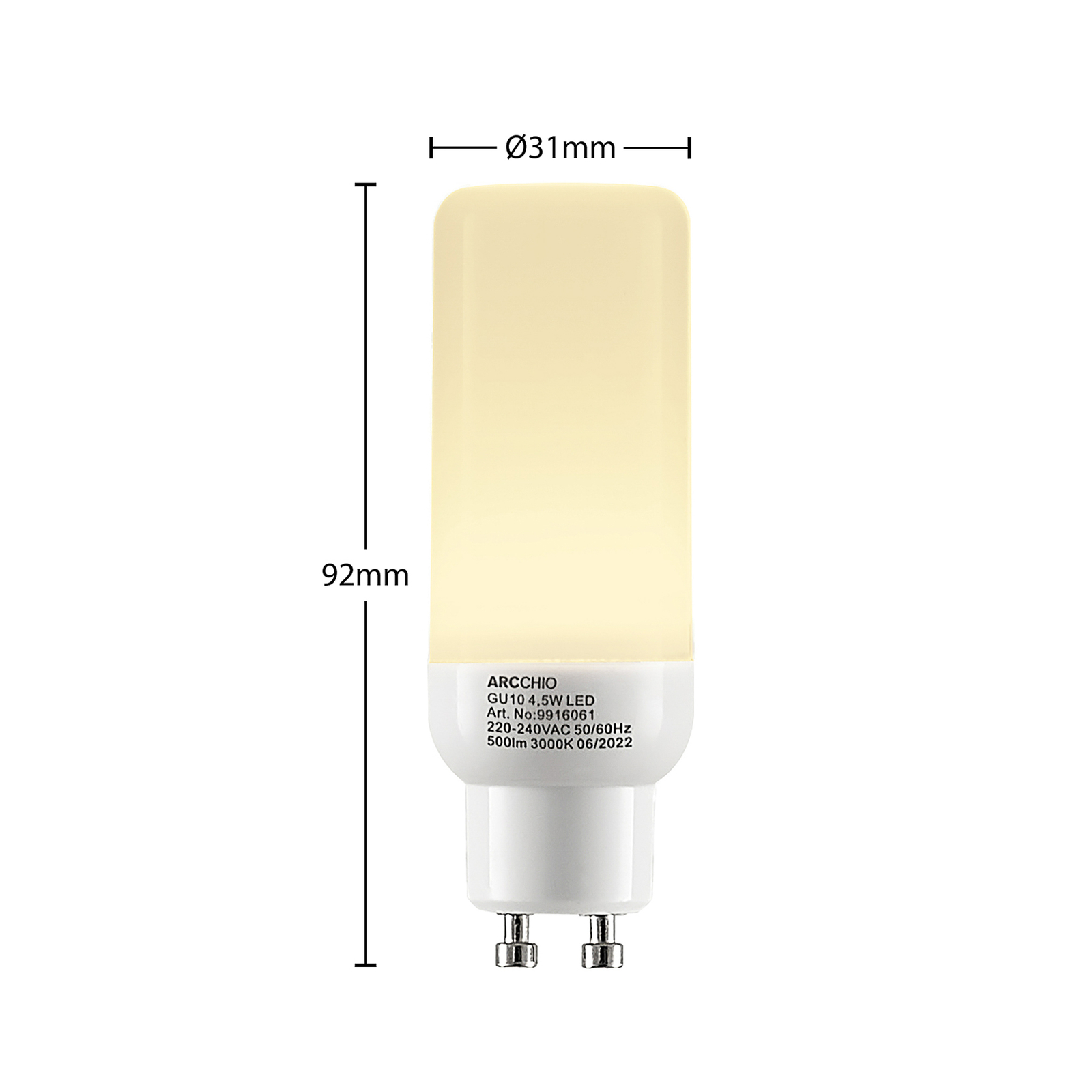 Arcchio LED žárovka tvar trubice GU10 4,5W 3000K