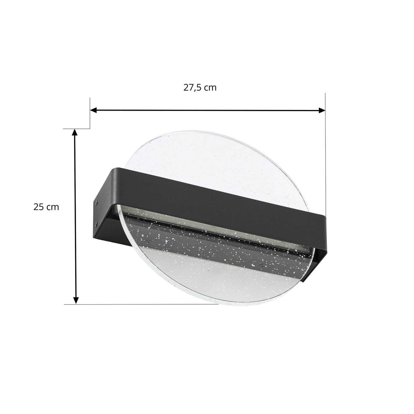 Narkelo LED wandlamp, zwart/helder, CCT, IP44 - Lucande Narkelo LED wandlamp, zwart/helder, CCT, IP44 - Lucande