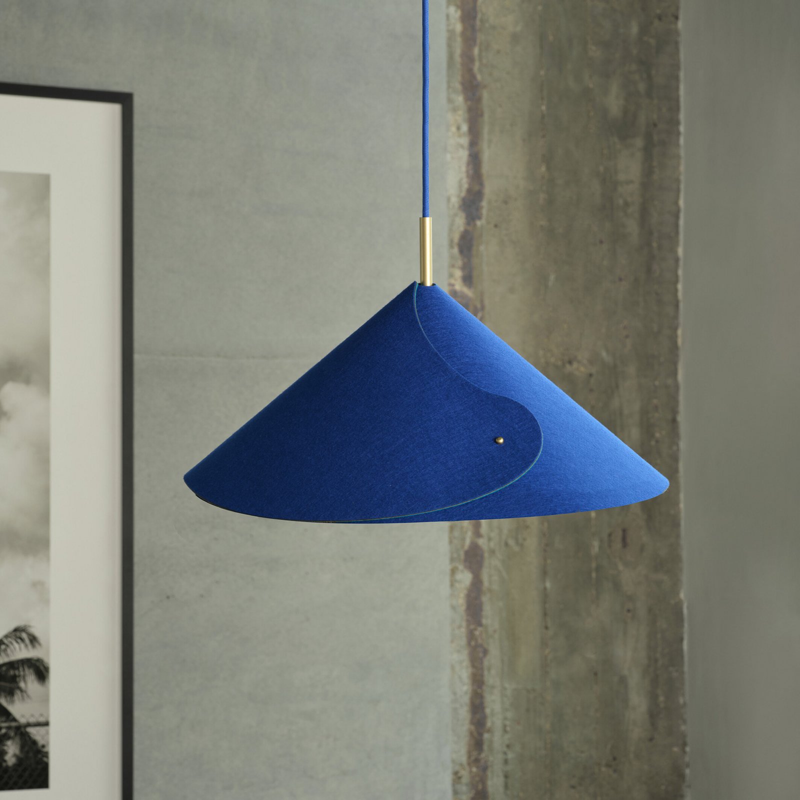 Lampada a sospensione OSRAM Decor Flip, blu, feltro, E14, regolabile