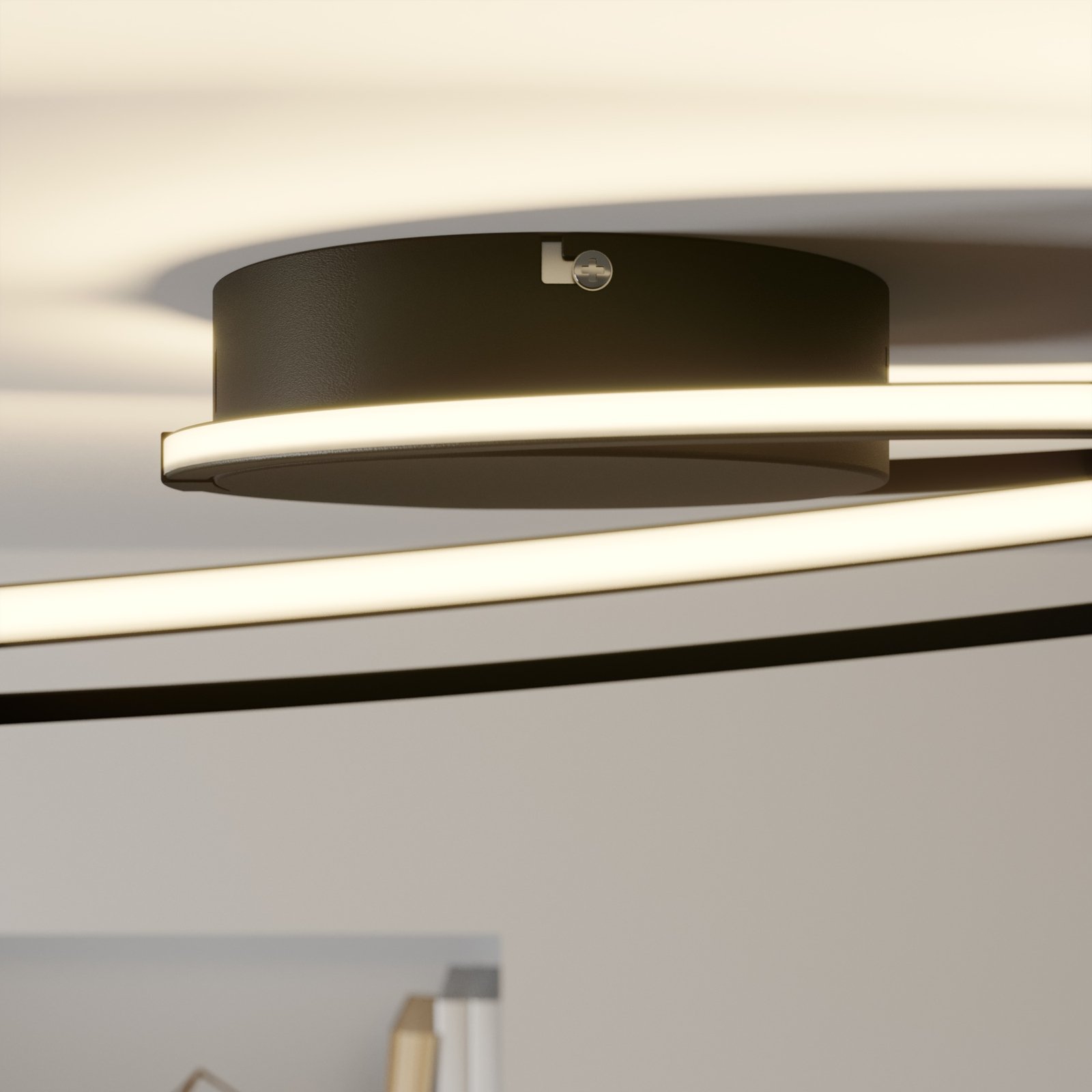 Lindby Xenia Plafoniera LED, nero