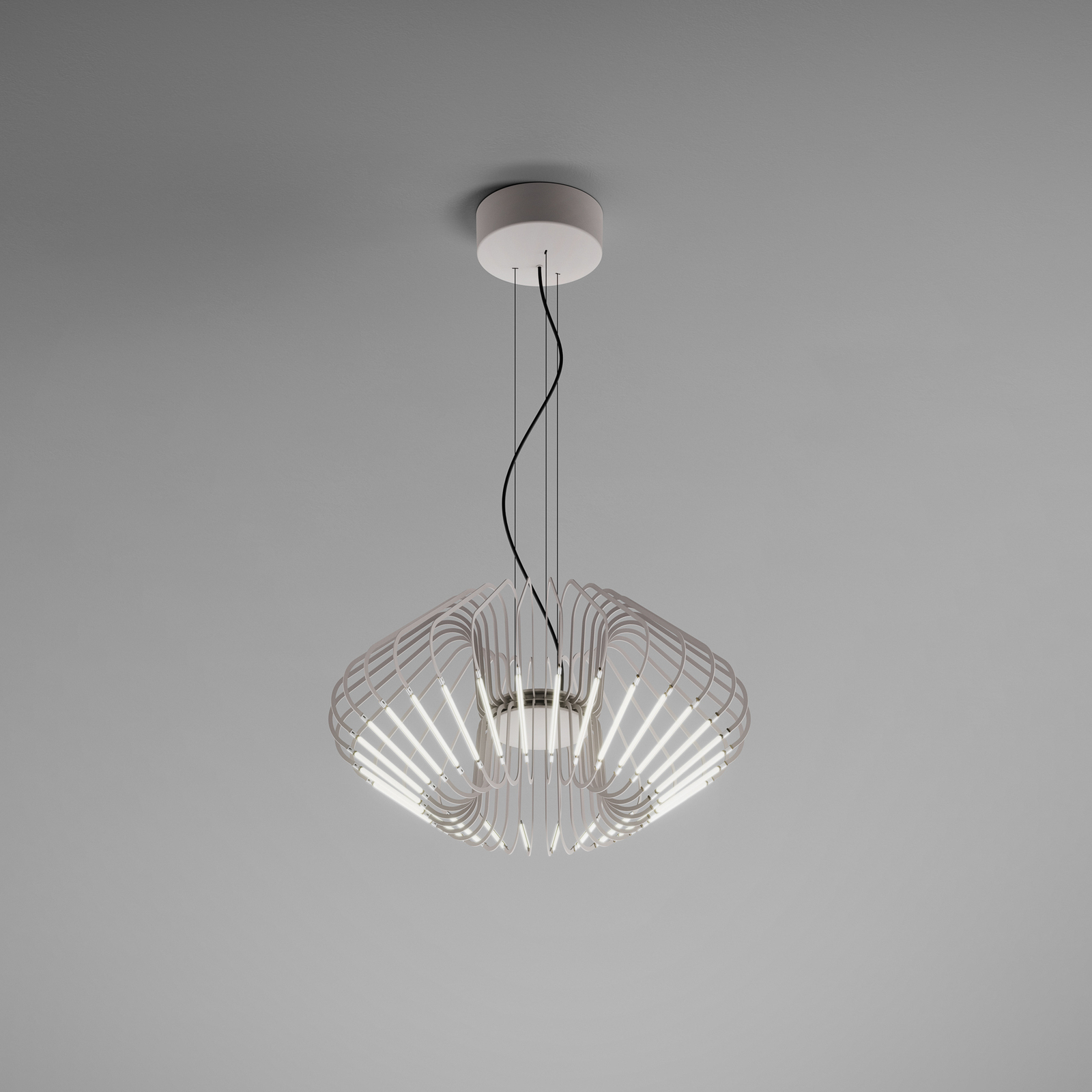 Suspension LED Filo, beige, métal, Ø 50 cm, 2.700 K