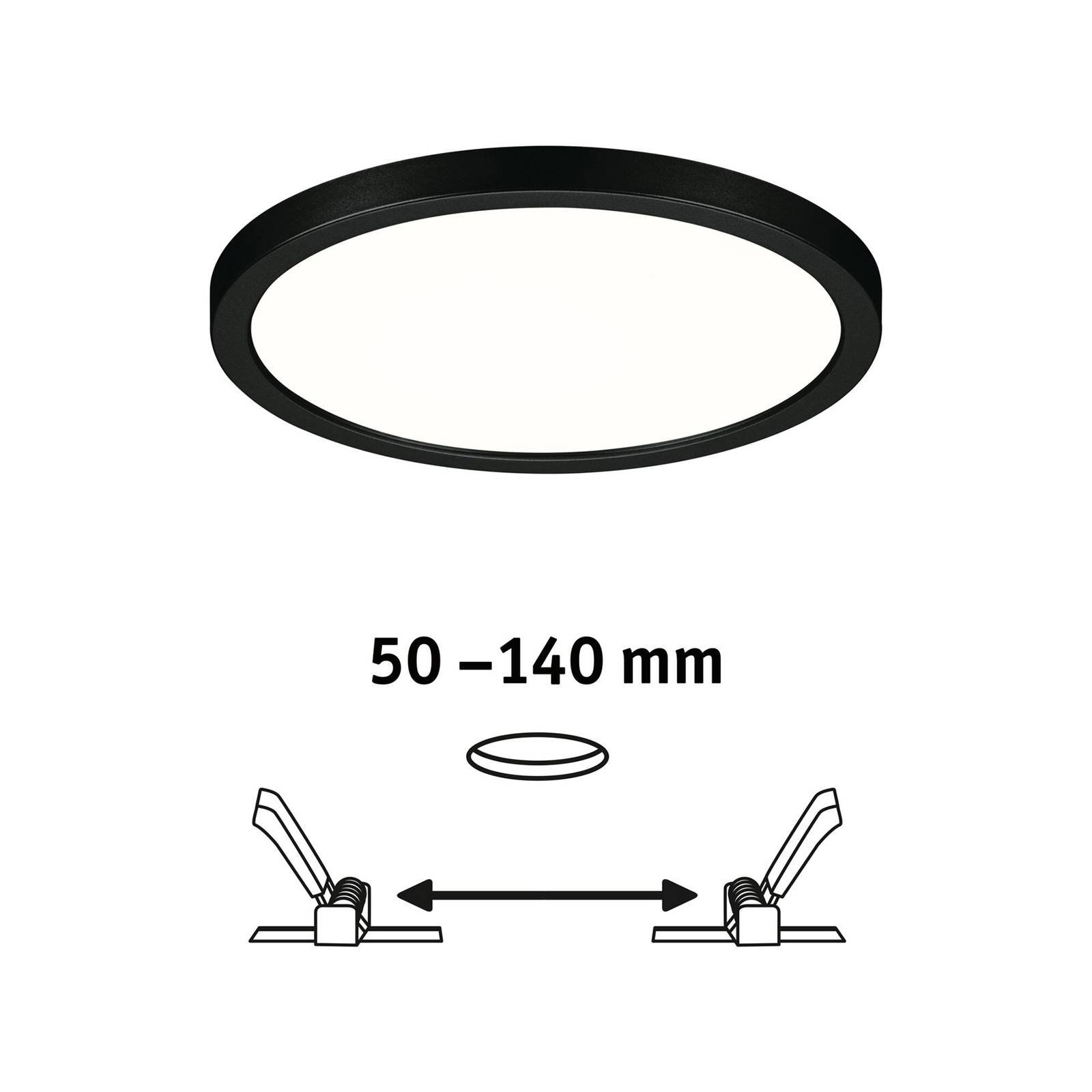Paulmann Areo LED panel kerek fekete 4000K Ø17,5cm