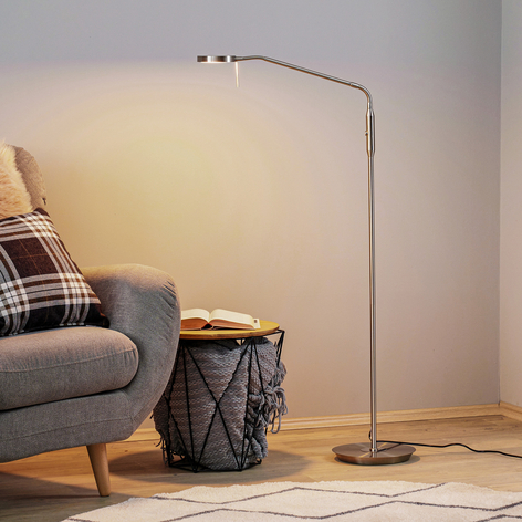 Lindby Sharani LED-Stehleuchte, CCT, nickel