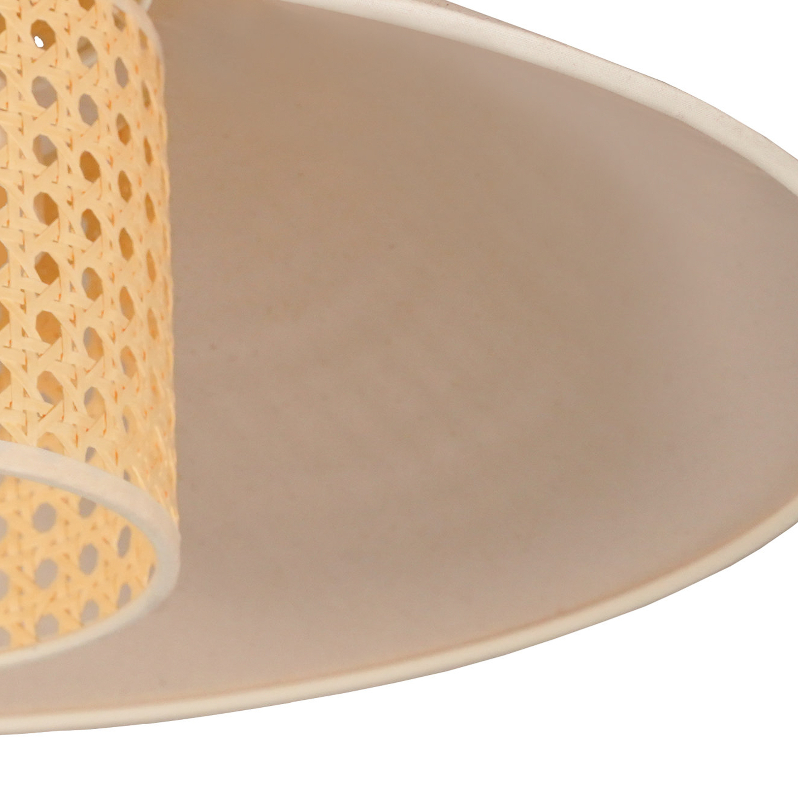 Euluna lámpara colgante Cappello, beige, ratán natural, Ø 45 cm