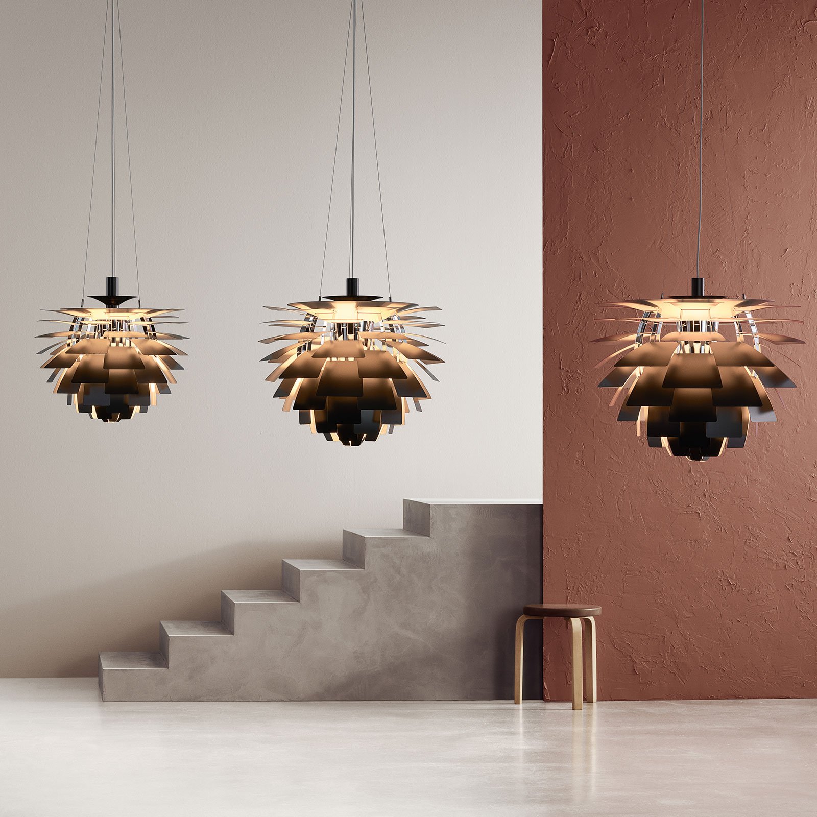Viseća lampa PH Artichoke V4, crna, Ø 60 cm, Louis Poulsen