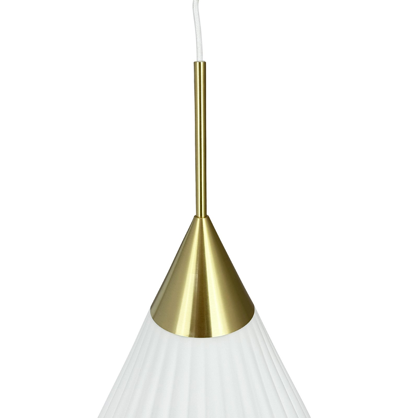 Dyberg Larsen Balloon hanging light, Ø 21 cm, white/brass