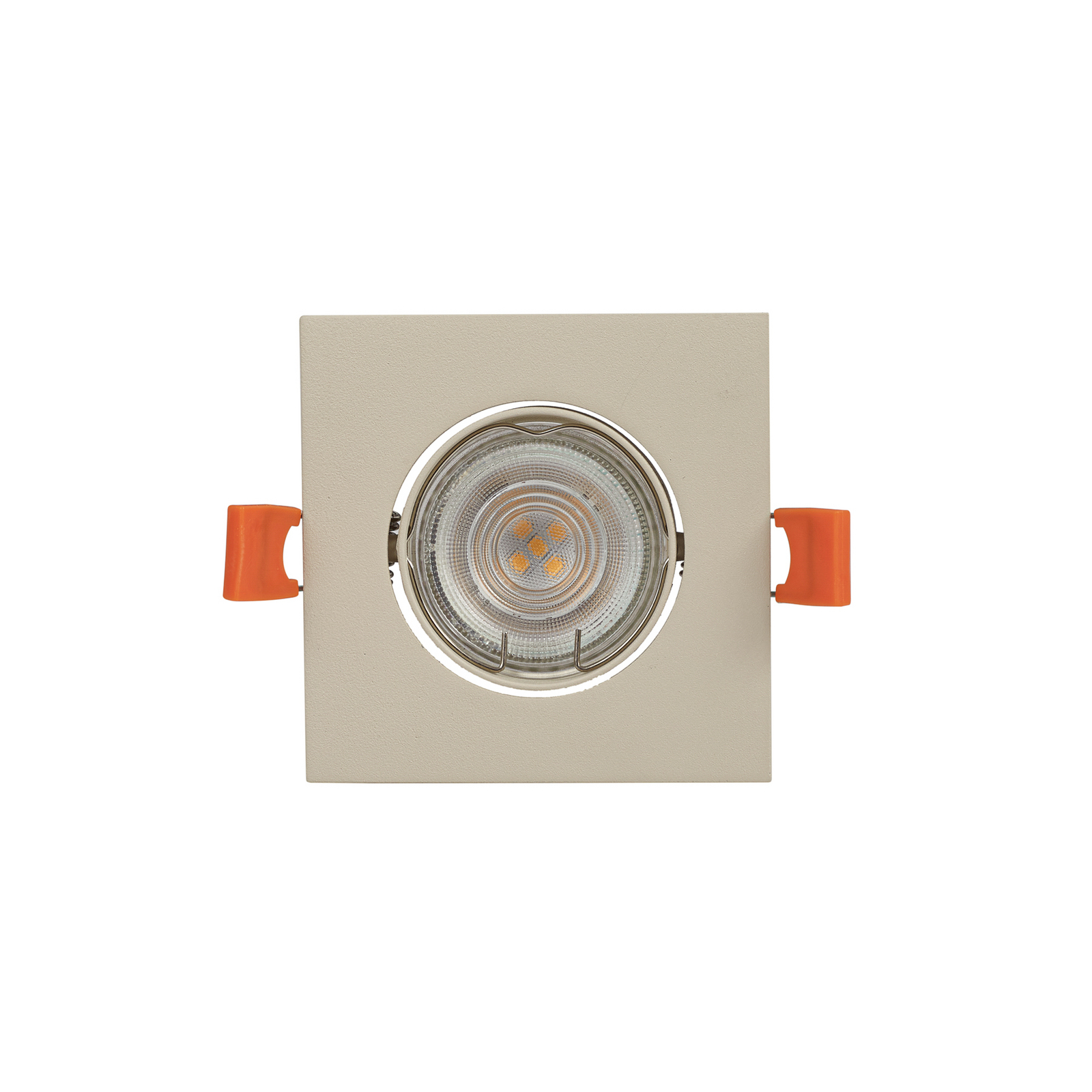 PRIOS inbouwlamp Fibur, beige, 9 cm, GU10, 10 stuks