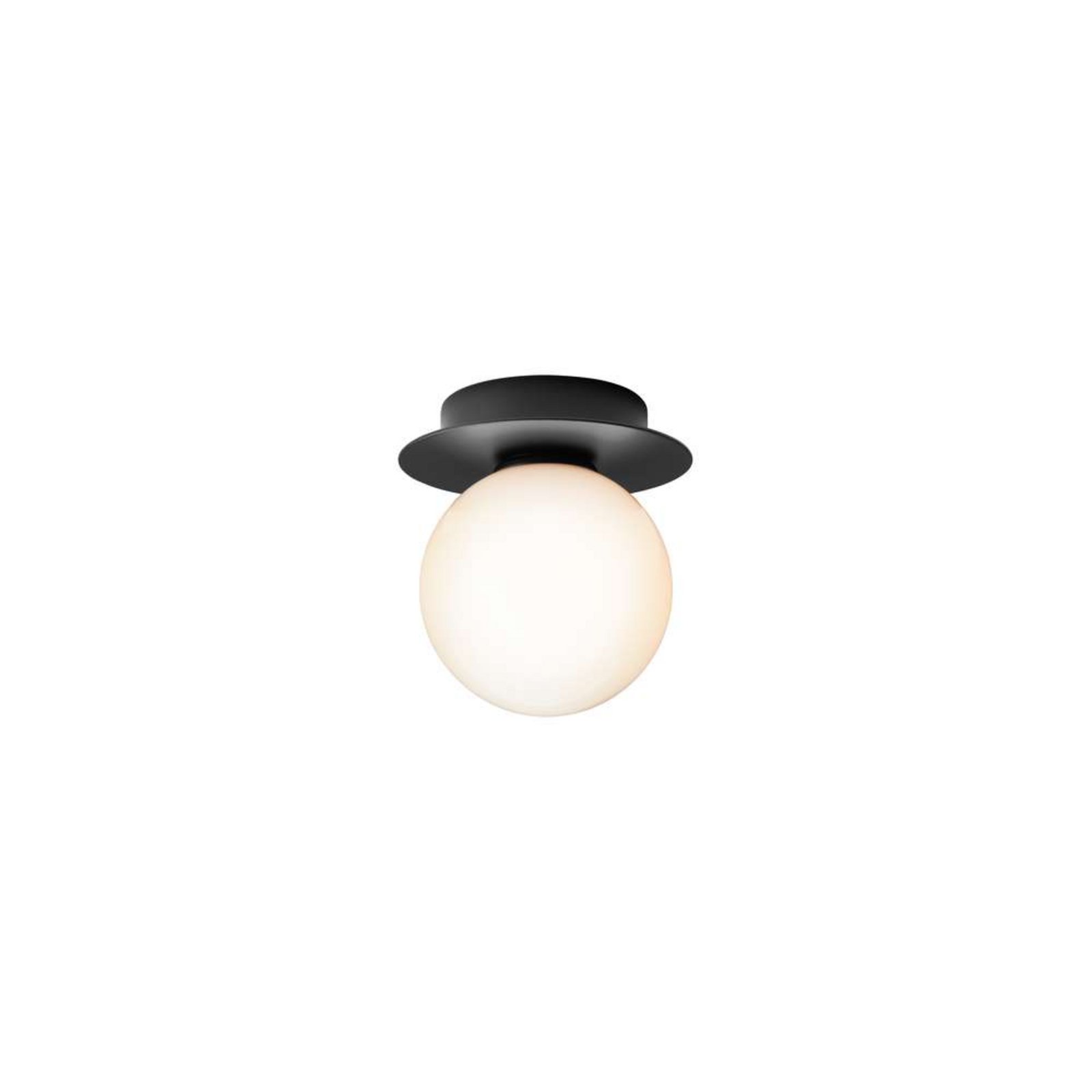 Nuura wandlamp Liila 1, Ø 14 cm, IP44 , zwart/opaal