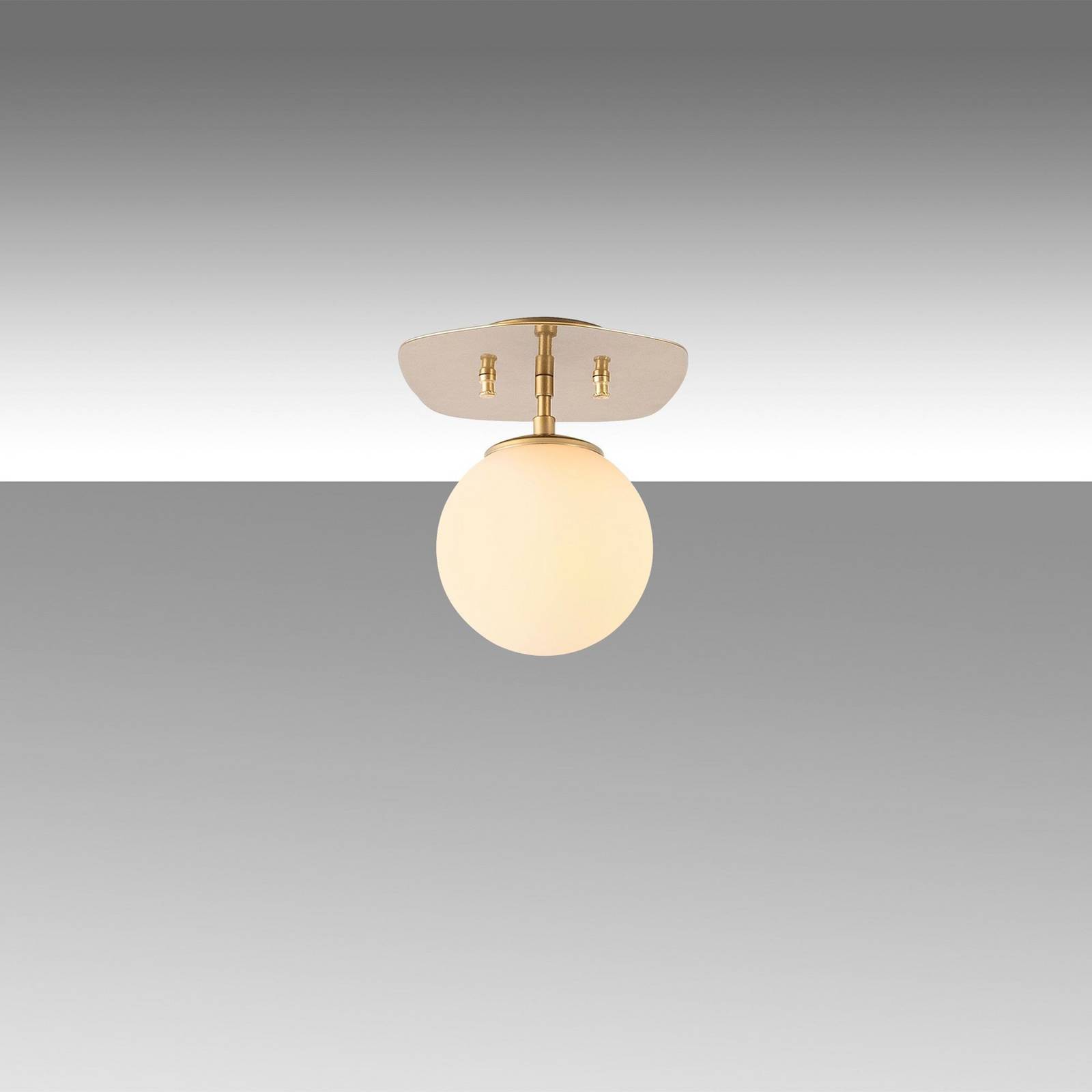 Lampa sufitowa Well, złota, szkło, Ø 20 cm, E14