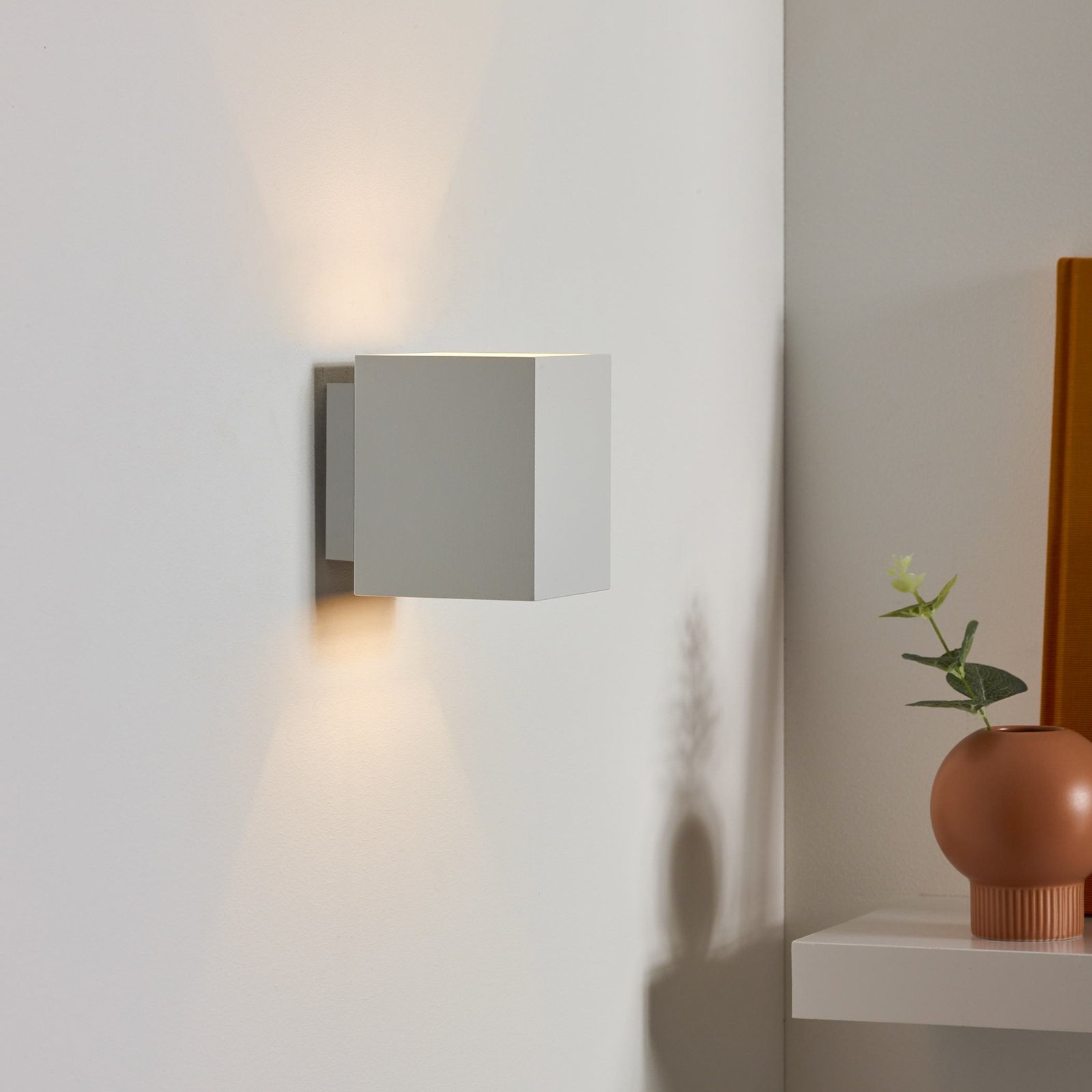 Wall light Xera, white, 10 cm, up/downlight, aluminium