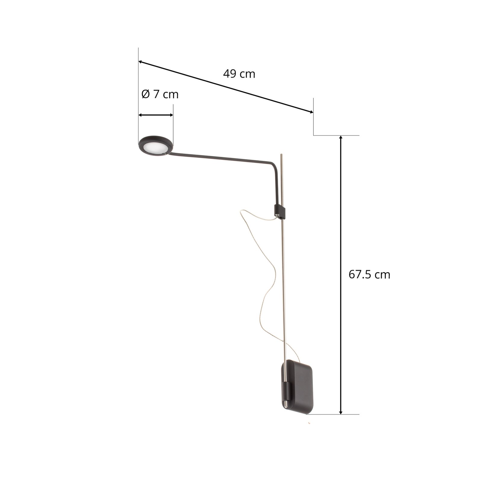 ICONE Tecla - in hoogte verstelbare LED wandlamp