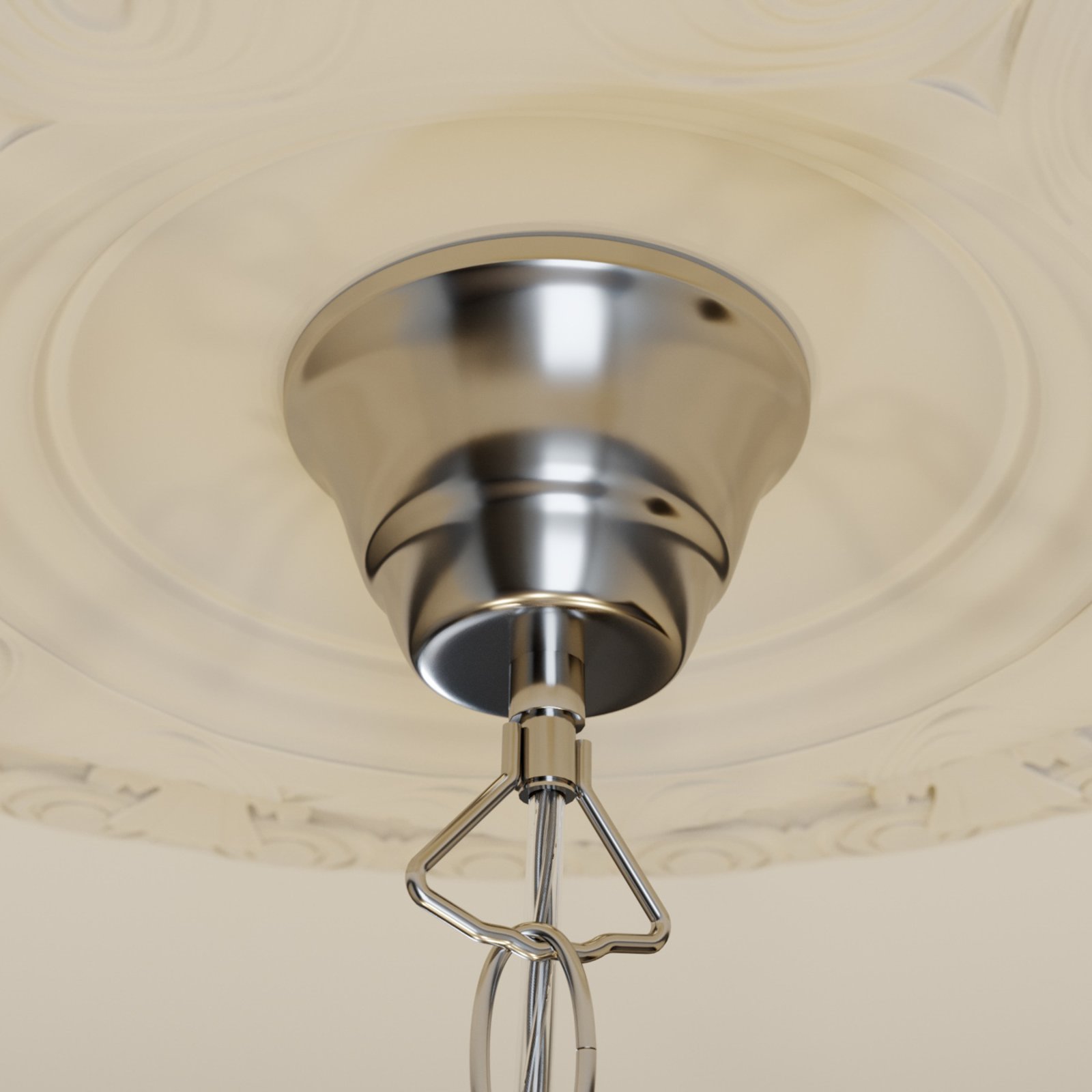 Lindby Kronleuchter Merida, chrom, Metall, 5-flg., Ø 52 cm