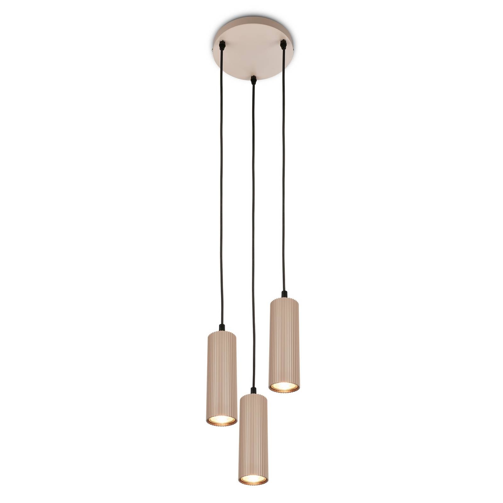 Hängeleuchte Ida, beige, 3-flammig, Ø 20 cm, GU10