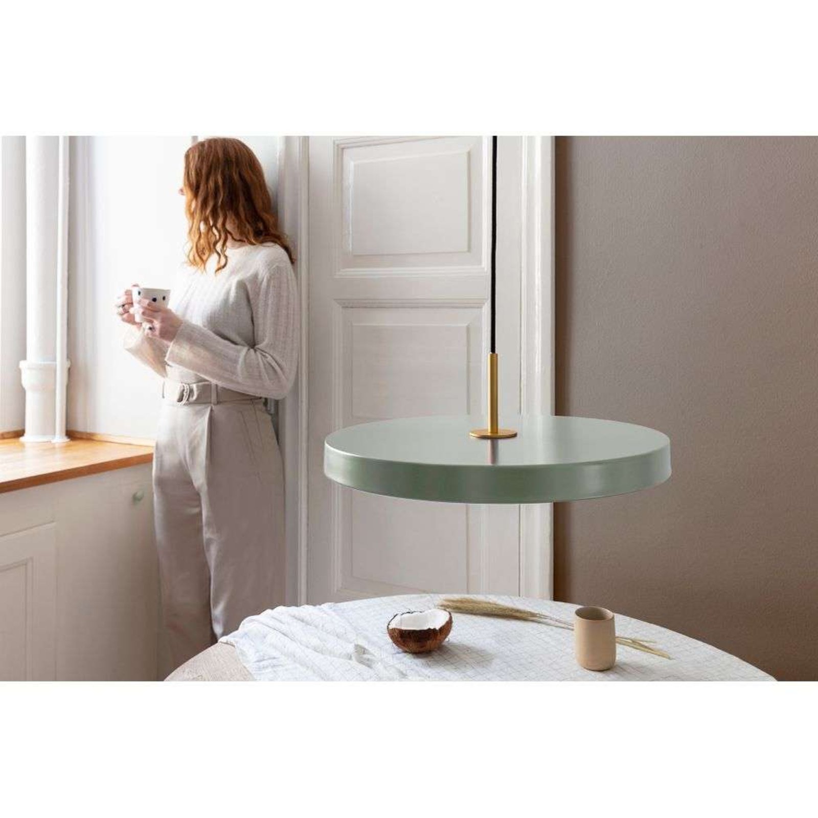 Asteria Lustră Pendul Olive/Steel Top - UMAGE