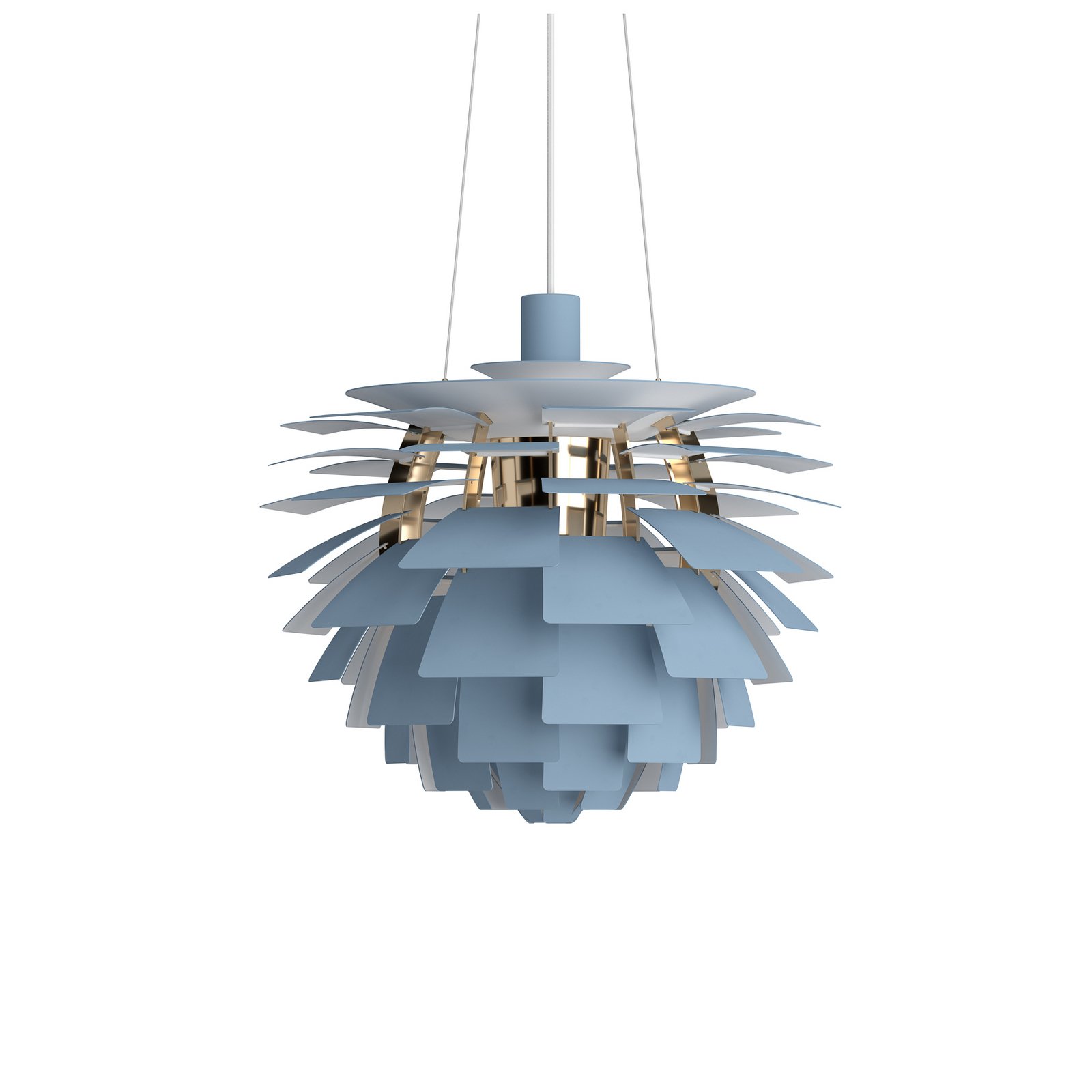 Hängelampe PH Artichoke blau/messing Ø 48 cm Louis Poulsen