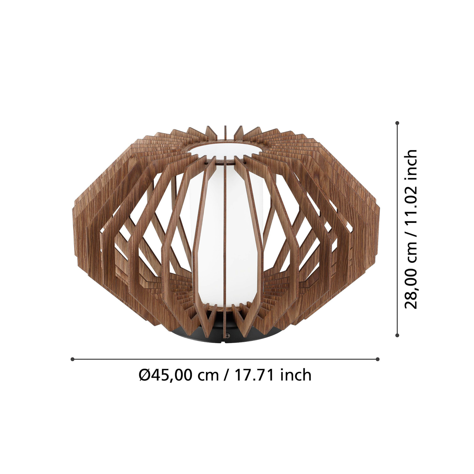 Candeeiro de teto Rusticaria com suportes de madeira