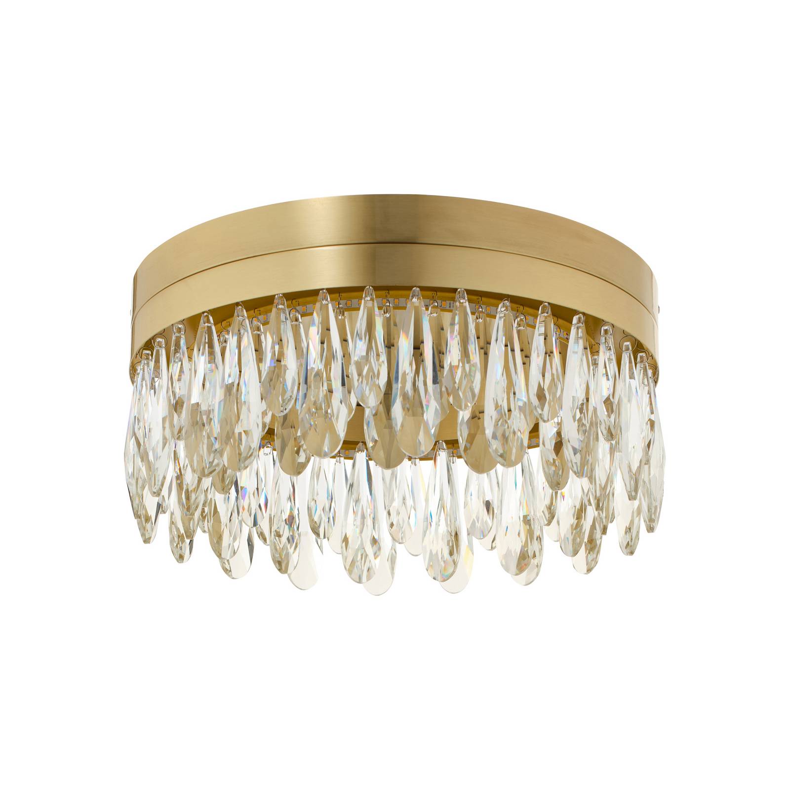 LED-Deckenlampe Celestia, Ø 40 cm, messingfarben, Kristall