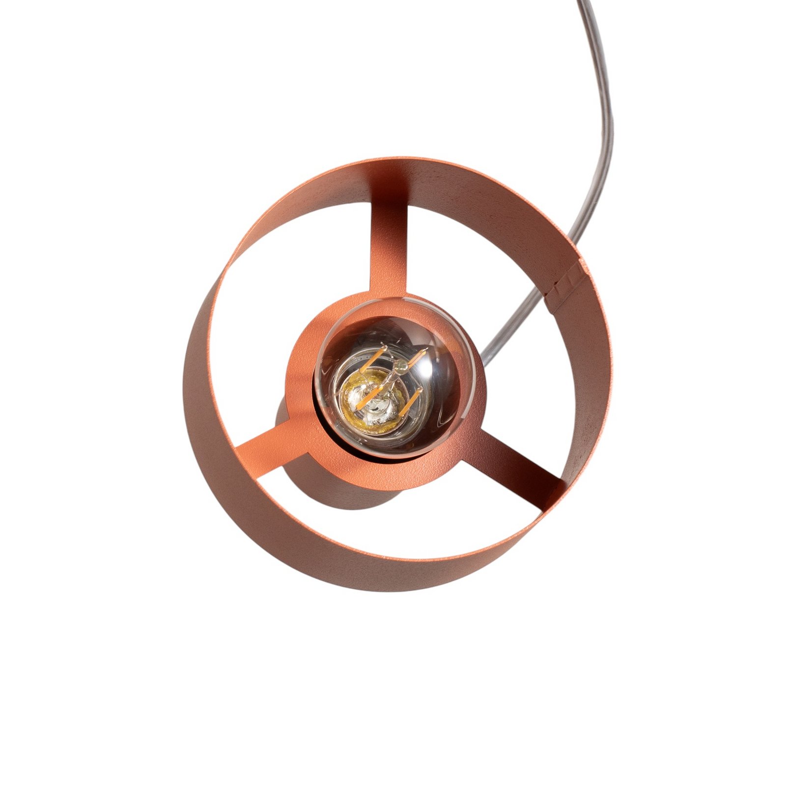 Rif 3 pendant light, brick red, round, 3-bulb, Ø 33 cm