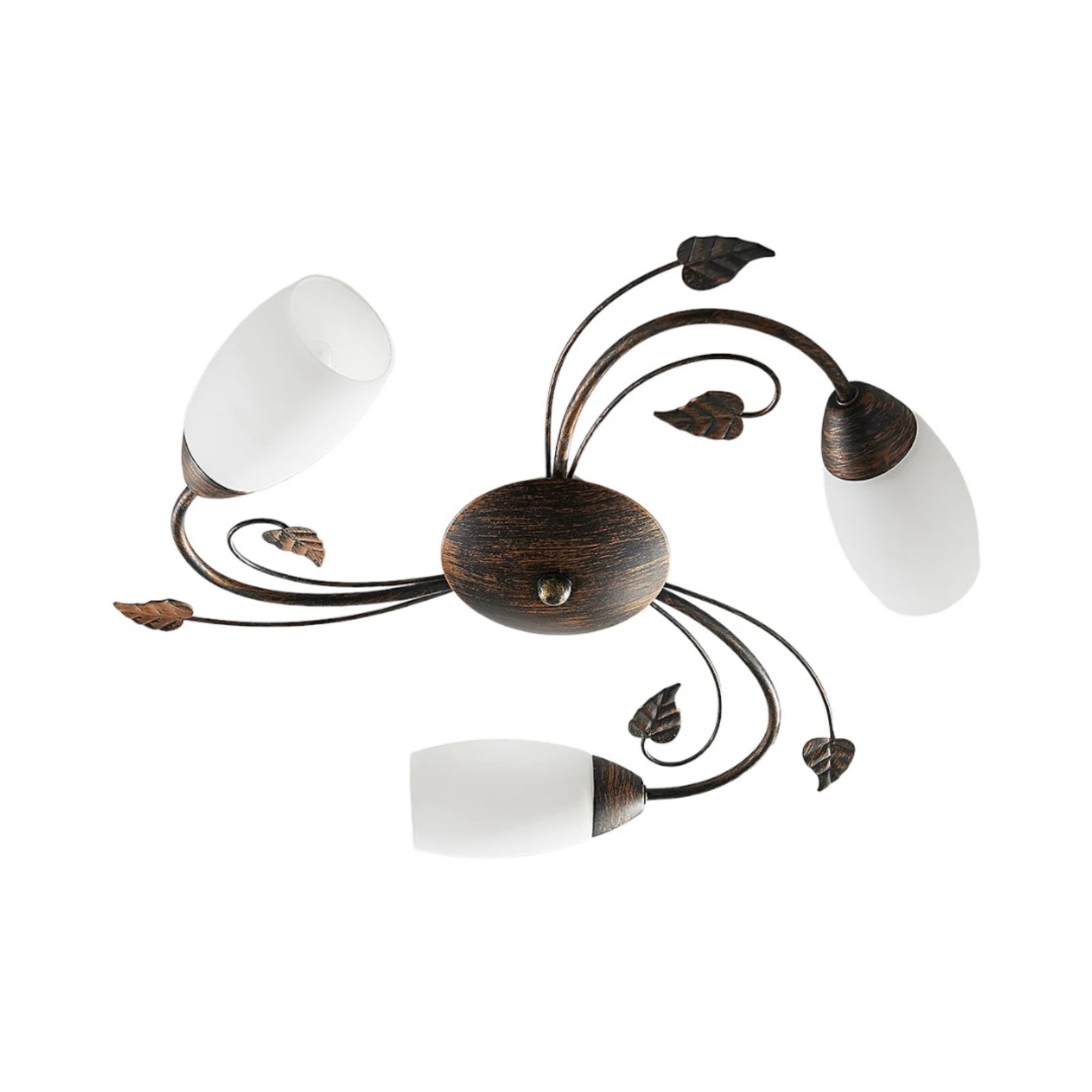 Lindby Deckenleuchte Stefania, 3-flg., Ø 46 cm, schwarz/gold