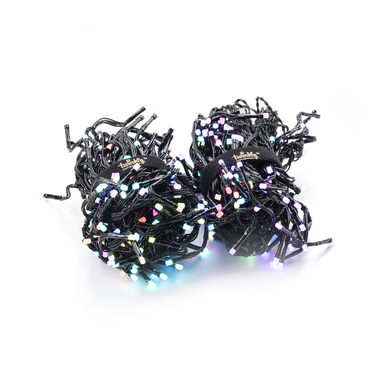 Reťaz Twinkly RGB cluster, čierna, 400 svetiel 6 m