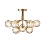 Apiales 9 ceiling lamp, brass/gold, Ø 60 cm, 9-bulb- Nuura