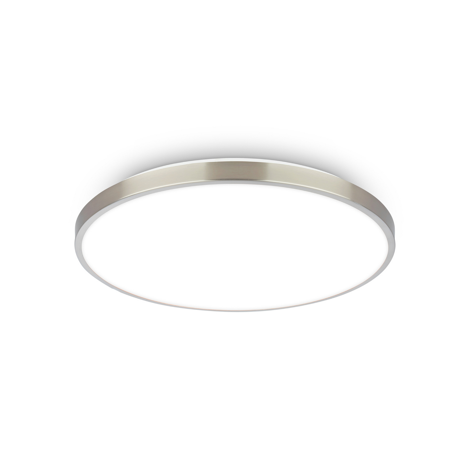 Stropné LED svetlo Kaida, matný nikl, Ø 38 cm, EEK A, 4 000 K