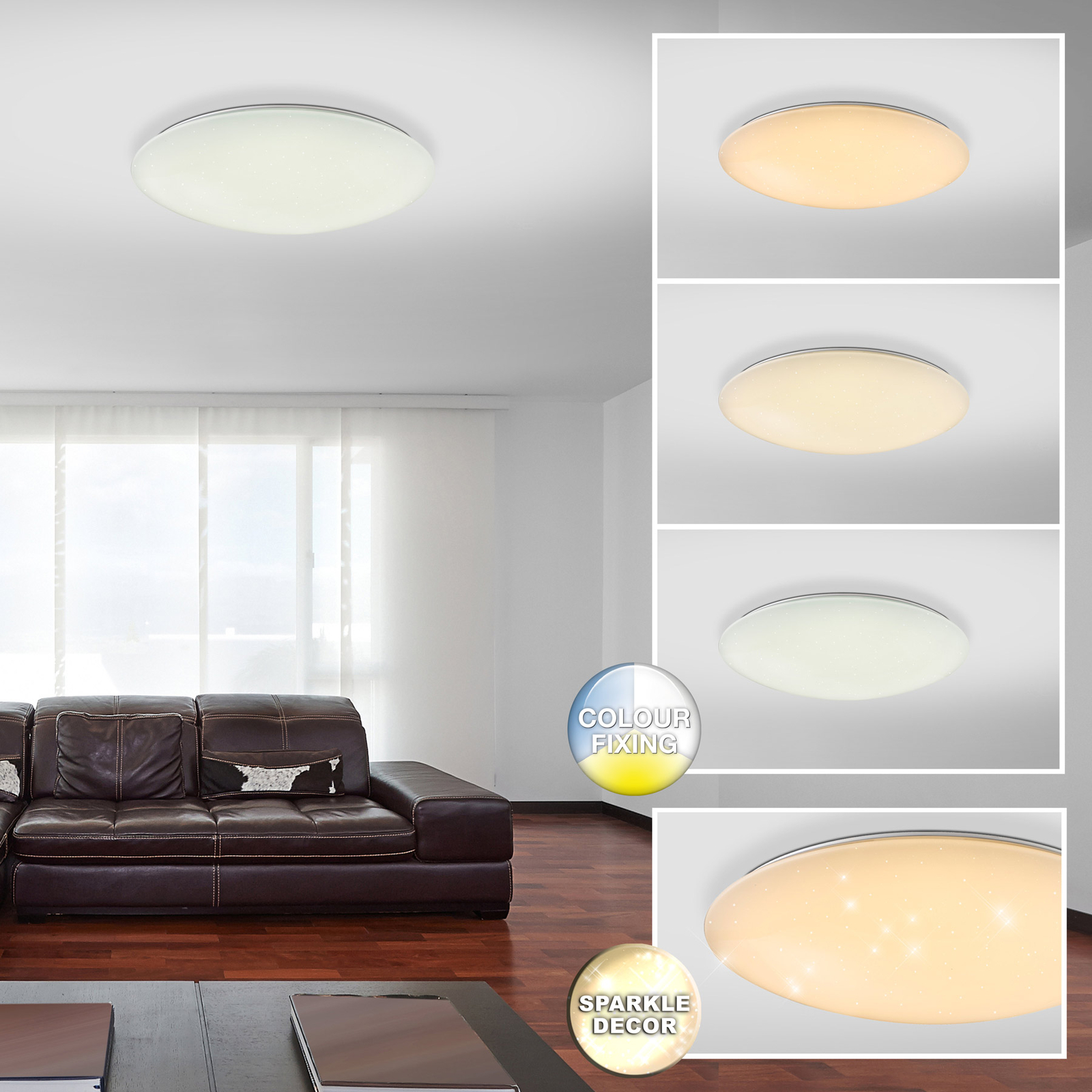 LED осветление за таван Rena, функция за нощна светлина, кръгла
