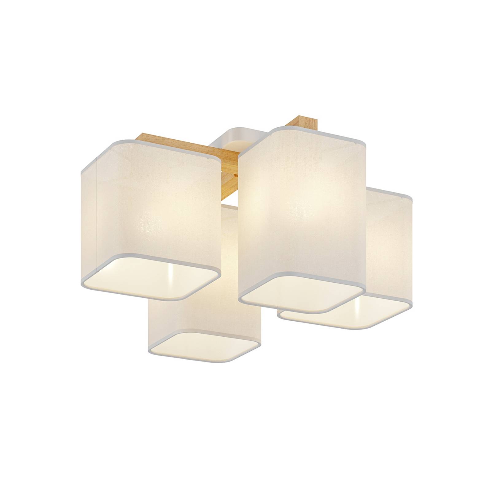 Euluna Lampa sufitowa - plafon - salon / jadalnia - bia?a - tkanina / jedwab - nowoczesny - ze ?ciemniaczem