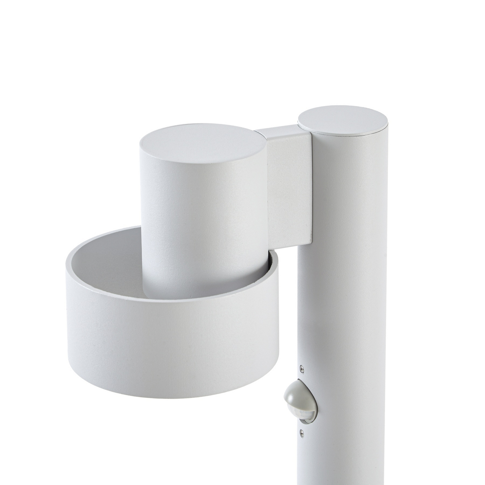 Bolardo luminoso LED Lucande Elune, gris, con sensor, IP44, altura 77 cm