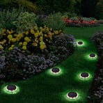 LED solar ground spike floor lamp KANE, black, set of 6, IP44