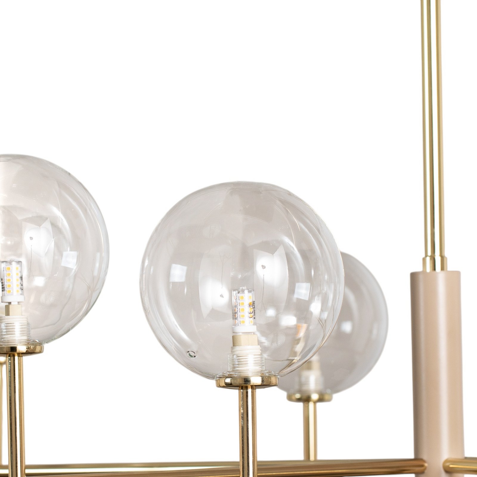 Kronleuchter Feme, goldfarben, Glas, 10-flammig, G9