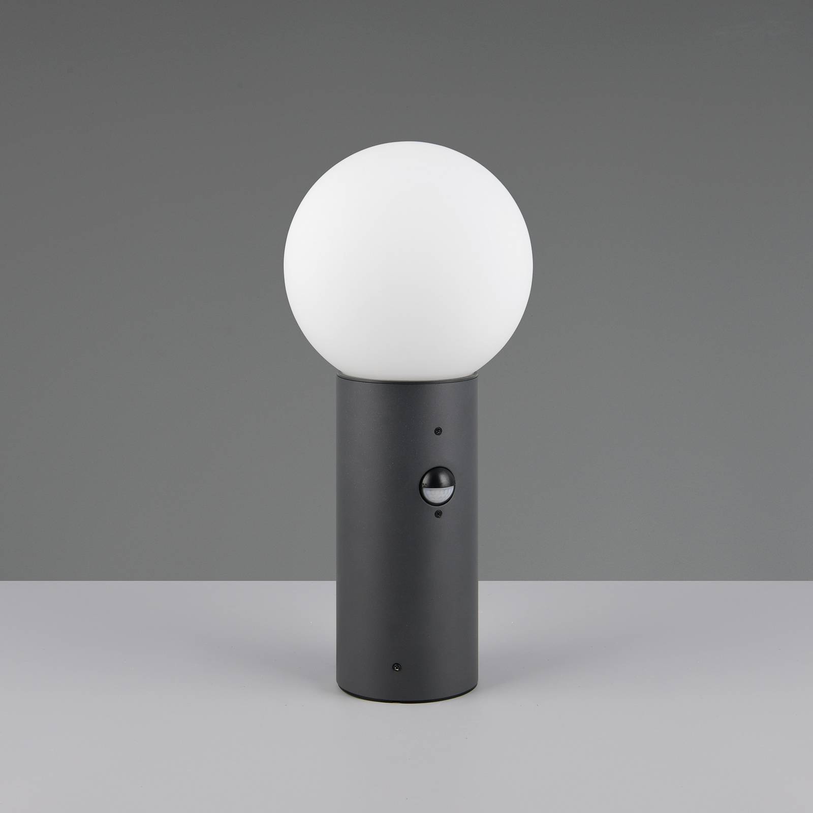 Trio Lighting Sokkellamp Mures, antraciet, hoogte 40 cm, metaal, sensor