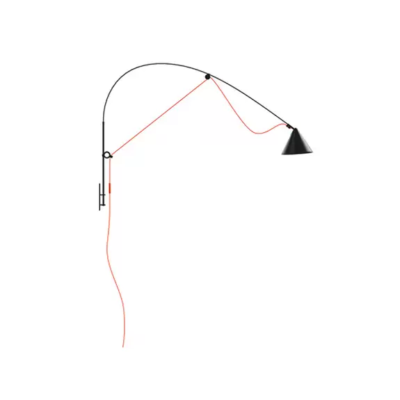 Lampenwelt midgard AYNO wall L Wandlampe schwarz/orange 927