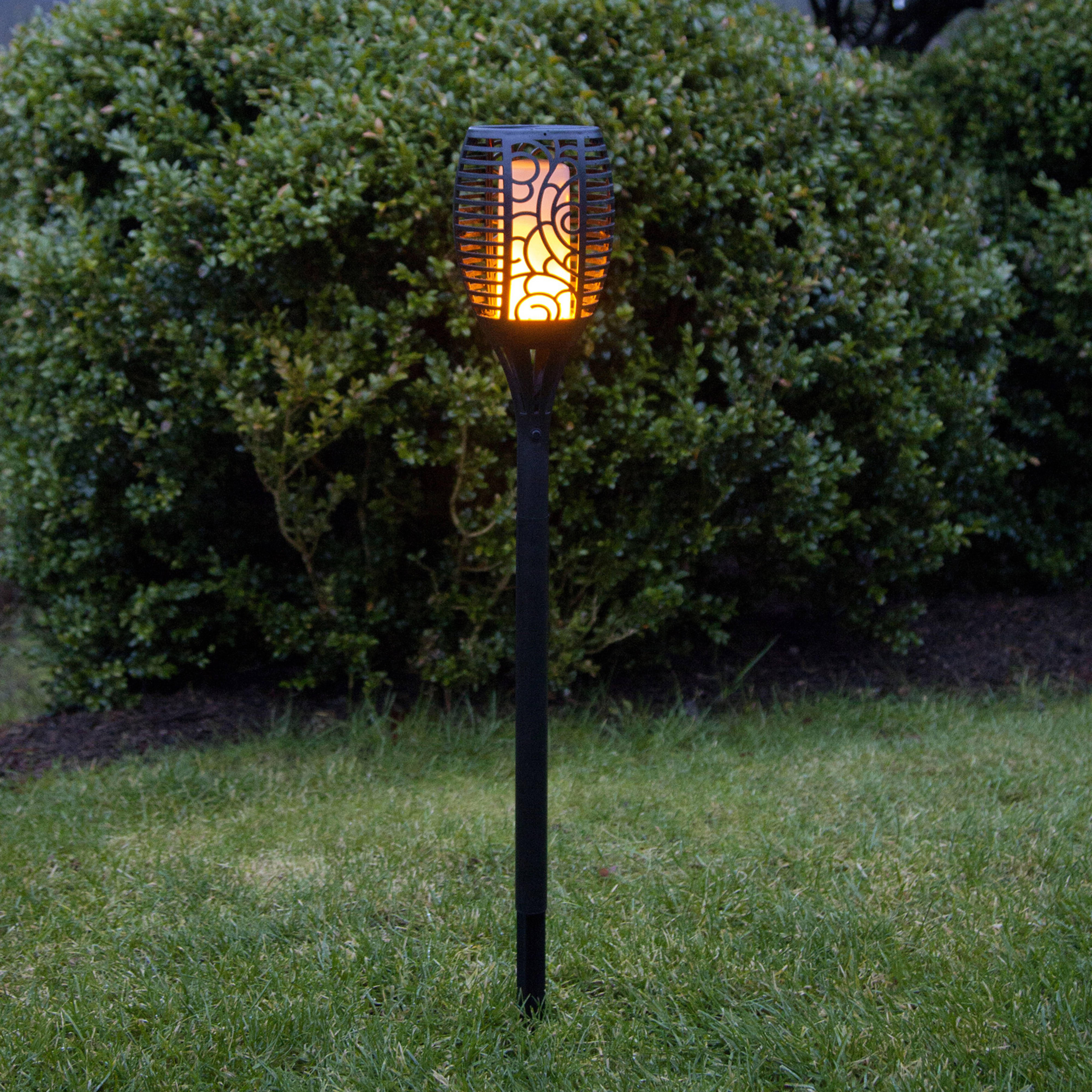 Lámpara LED solar Flame, tres opciones de uso, 54 cm