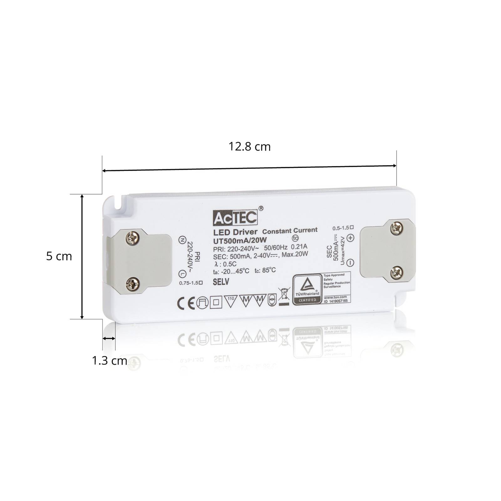 AcTEC Slim LED-driver CC 500mA 20W